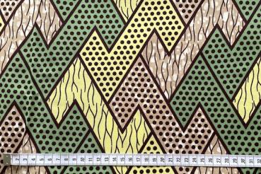 Afrikanischer Waxprint GREEN ZIGZAG